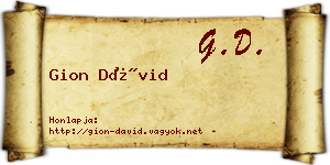 Gion Dávid névjegykártya
